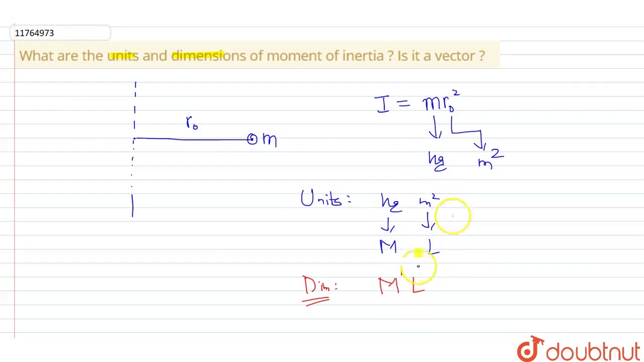 What Are The Units And Dimensions Of Moment Of Inertia Is It A Vector Youtube