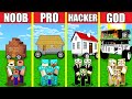 Minecraft Battle: HOUSE ON WHEELS BUILD CHALLENGE - NOOB vs PRO vs HACKER vs GOD / Animation CAR
