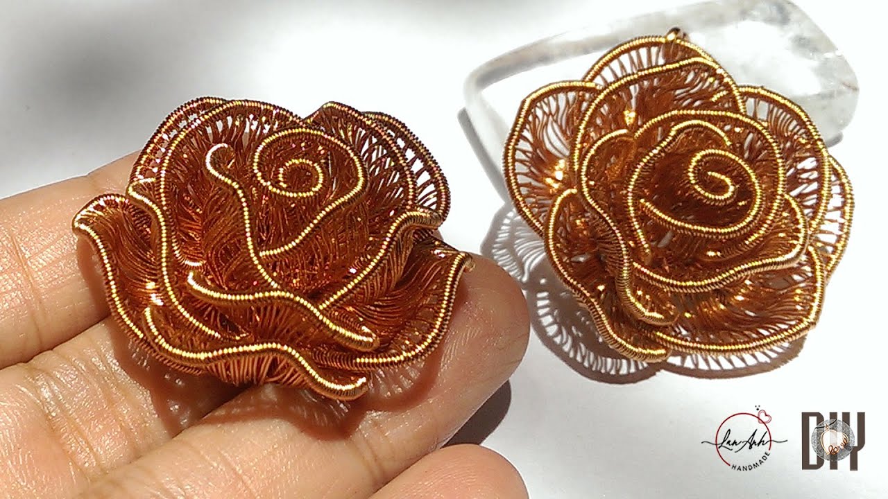 3D Rose Flower pendant - How to make handmade jewelry - full version ( slow ) 359