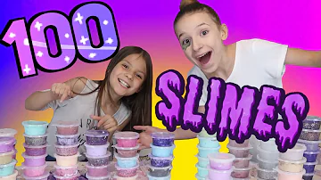 100 SLIMES ?!? MAKING 100 SLIMES !?! JUST FUN ! JUST CRAZY ! Lévanah&Family