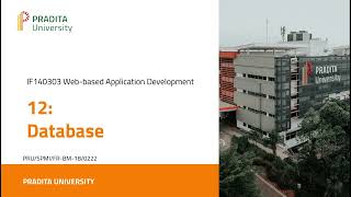 Web-based Application Development - Session-12: Database and Object Relational Mapping (ORM)