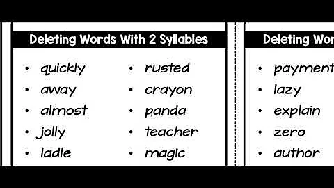 Deleting Syllables Part 2