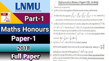 Lnmu B.Sc part 1 maths Honours (paper-1) 2018 || by study with kumar keshav