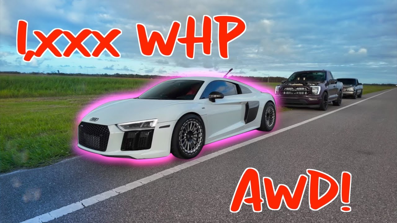 Taking my 1000HP TT Mustang to see a 1xxxWHP Audi R8, F150, and ...