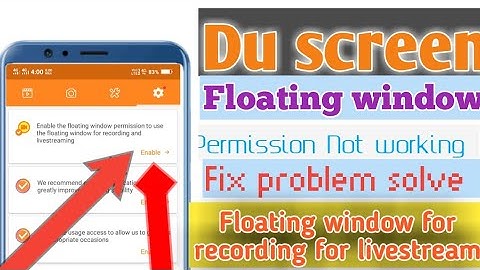 Du recoding Floating window permission vivo phone l Du screen recording App problem fix solution