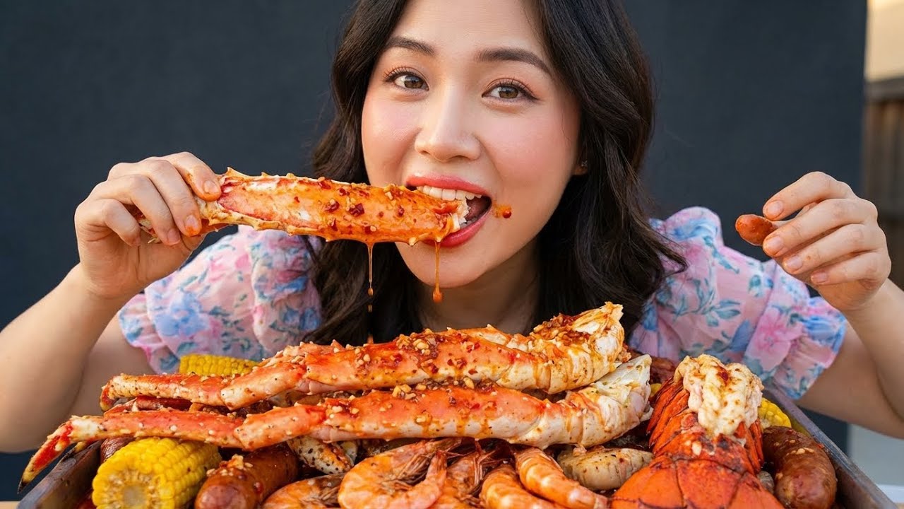 Insane King Crab ASMR 🦀🔥  Juicy Spicy Seafood Boil Mukbang Satisfying Sounds