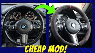 INSTALLING A CHEAP ALCANTARA M SPORT STEERING WHEEL COVER TO MY BMW 330D