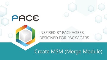 Create MSM (Merge Module) - PACE Suite 5.5.x