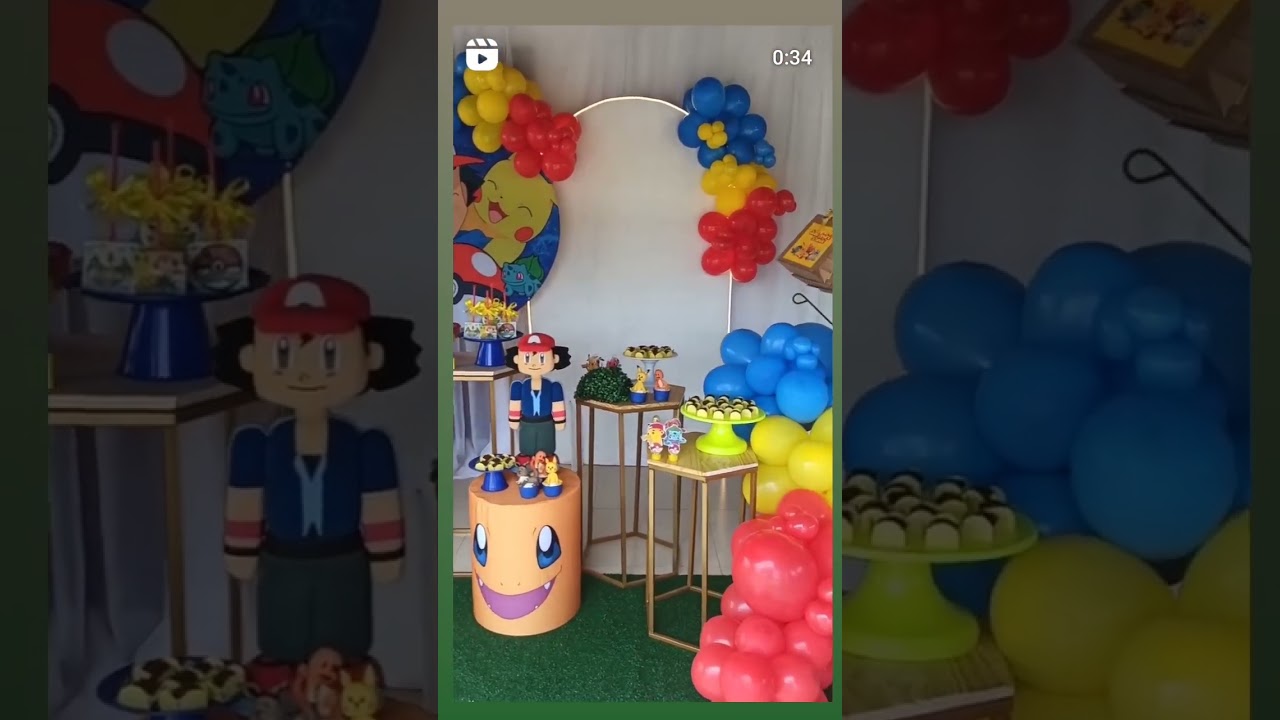 Pokémon Decoração de aniversário 