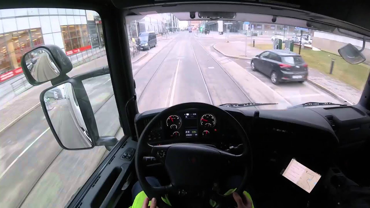 Truck Trailer City Streets GoPro POV Head Mount Stockholm 2016