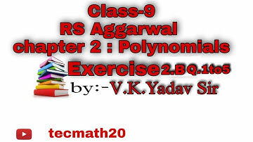 #tecmath20|Polynomials|Class 9th|RS AGGARWAL|Chapter2| EX2B|Q.NO.1to5 #polynomialclass9 #polynomial