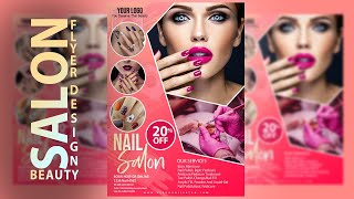 Beauty Salon Banner II Beauty Salon  Flyer Design II Nail Art II Nail Salon II Photoshop Tutorial II screenshot 2