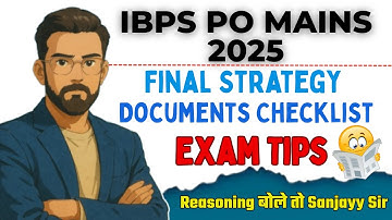 IBPS PO Mains 2025 Exam Strategy | IBPS PO Mains Reasoning Strategy | Reasoning by Sanjay Sir