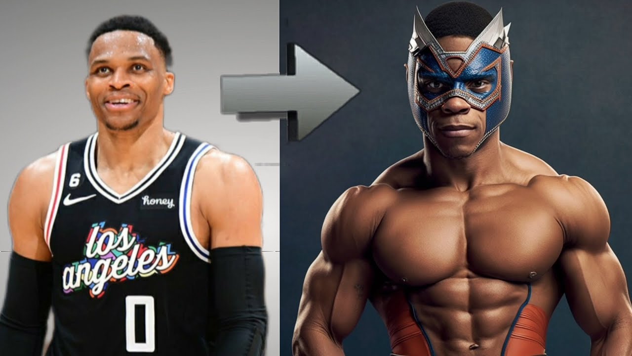 Basketball players as muscular wrestlers. NBA comparison YouTube