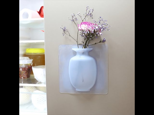 Magic DIY Reusable Silicone Sticky Flower Plants Wall Hang Vase Floret Bot #eva Magic DIY Reusable Silicone Sticky Flower Plants Wall Hang Vase Floret Bot #eva