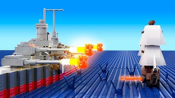WW2 Battleship vs Sailing Ship | LEGO Animation
