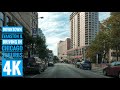 Downtown Evanston IL: Driving in Chicago suburbs:  4K:  Downtowns of the Americas