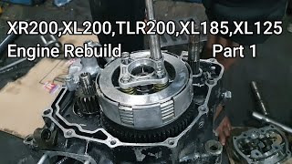 How to rebuild XR200,XL200,TLR200,XL125,TL125 Engine Part1, ホンダ　エンジン組み立て①