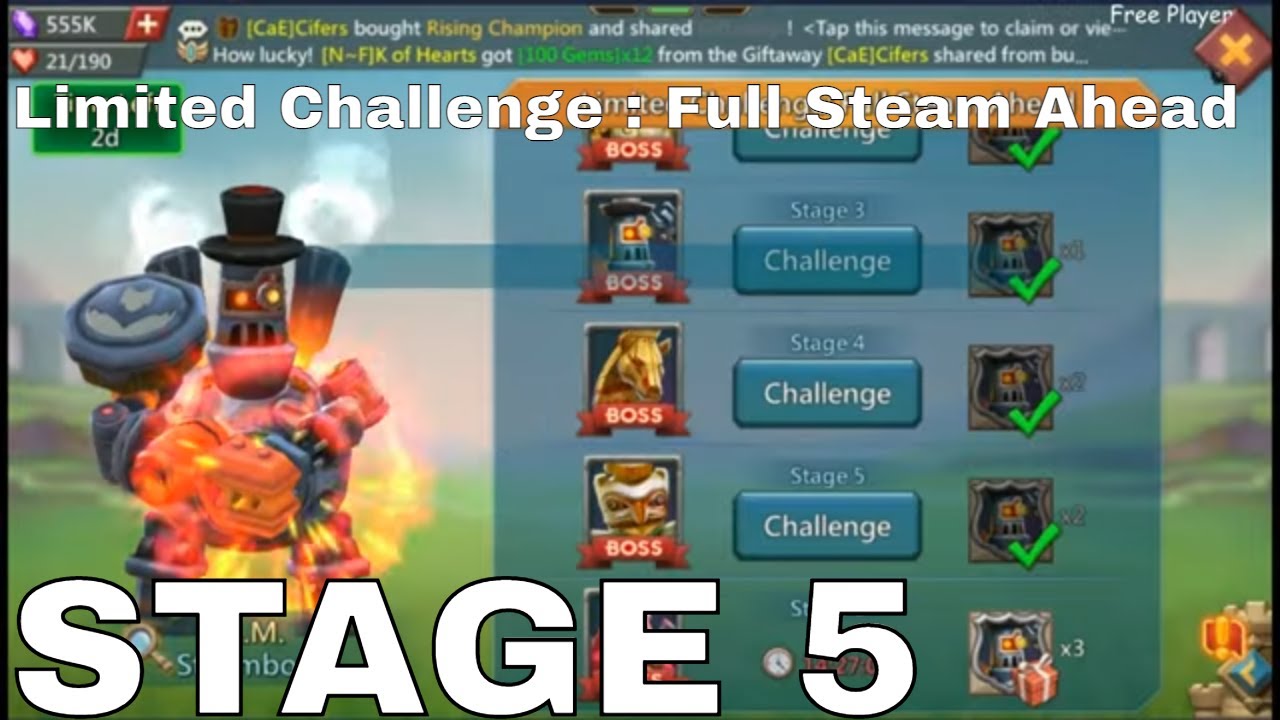 Limited Challenge : Full Steam Ahead  -  Stage 5 - Lord Mobile