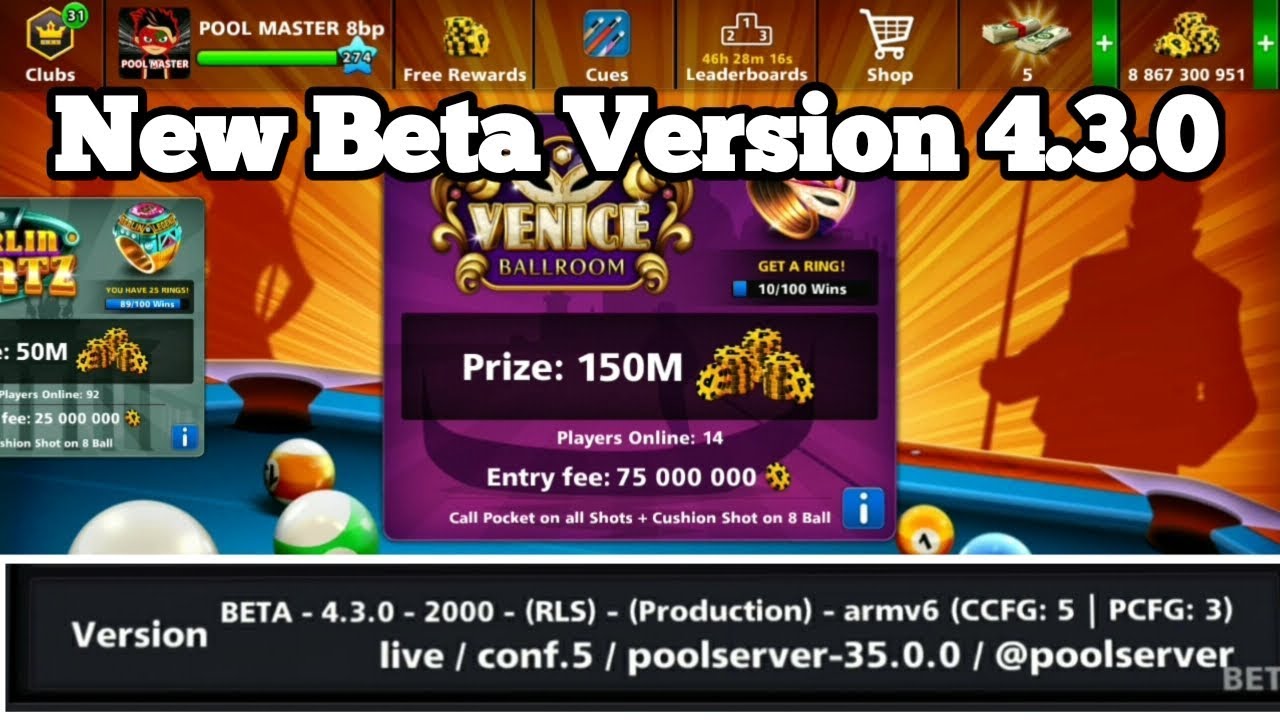 8 Ball Pool 4.3.0 New Beta Version Direct Link is in Description - 