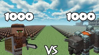 1000 Guard Villagers Vs 1000 Ravagers | Minecraft |