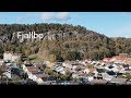 Fjällbo park in Gothenburg, Sweden, vikings motherland and music, high rocks, 4K drone view.