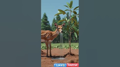 Deer saved the mango tree from drying up by watering it 😭 #ai​ #save​ #tree​ #zebra​
