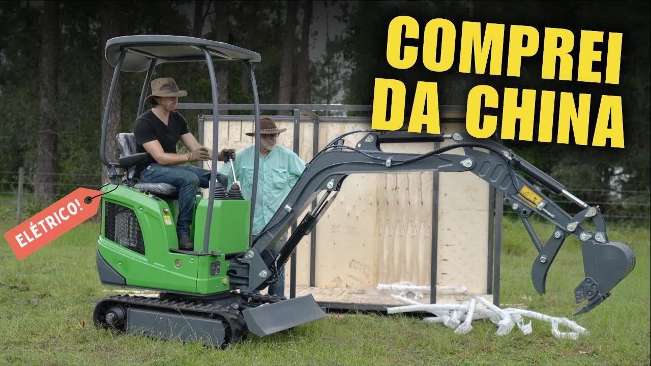 Unboxing e Testando minha mini-escavadeira ELÉTRICA da China!