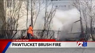 Crews battle brush fires amid red flag warning