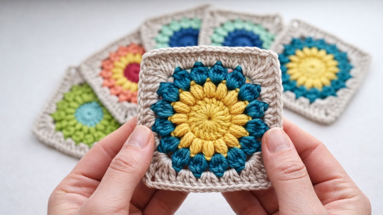 Простой пошаговый мастер-класс по вязанию бабушкиных квадратов 🧶 для начинающих