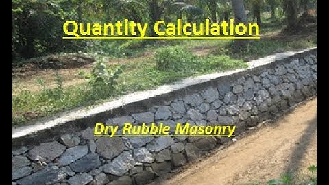 Dry rubble Masonry Quantity calculation