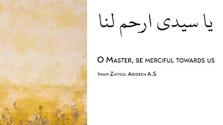 O Master, be merciful towards us | یا سیدی ارحم لنا | Imam Zaynul Abideen A.S | Arabic with English