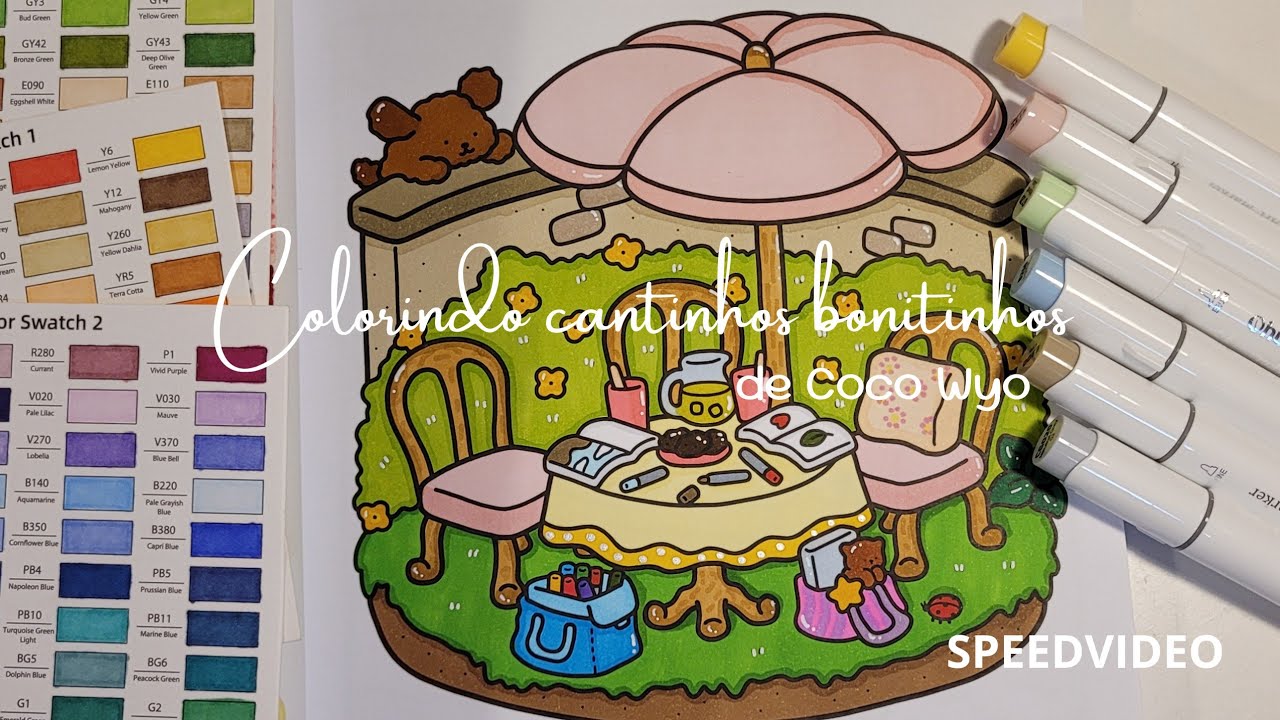 Colorindo Cantinhos Bonitinhos ⛱️ da Coco Wyo com Ohuhu Honolulu | SPEED VIDEO 