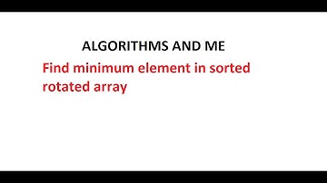 Minimum element in sorted rotated array