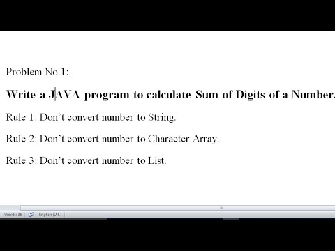 JAVA program to Calculate sum of individual digits of a Number