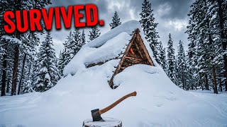 Building the ULTIMATE Off-Grid A-Frame Winter Shelter (No Machines)