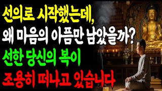 선의로 시작해 상처로 끝난 이유ㅣ지혜롭게 ‘멈춤’을 배우다ㅣ노후 평온의 비밀ㅣ선의의상처ㅣ멈춤의지혜ㅣ비움의삶ㅣ노후평온ㅣ시니어마음치유ㅣ불교명언 ㅣ노후지혜ㅣ불교수행ㅣ노후행복ㅣ마음공부