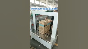 Fully auto strapping machine with low working table for carton box strapping packing