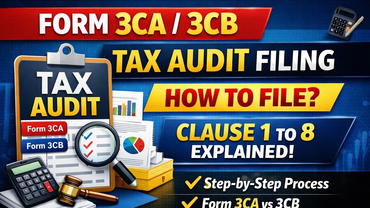 Form 3CA & 3CB Tax Audit Filing | How To File Tax Audit Report | Clause ...