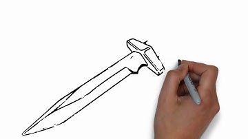 How to a draw knife step by step easy Mr drawing