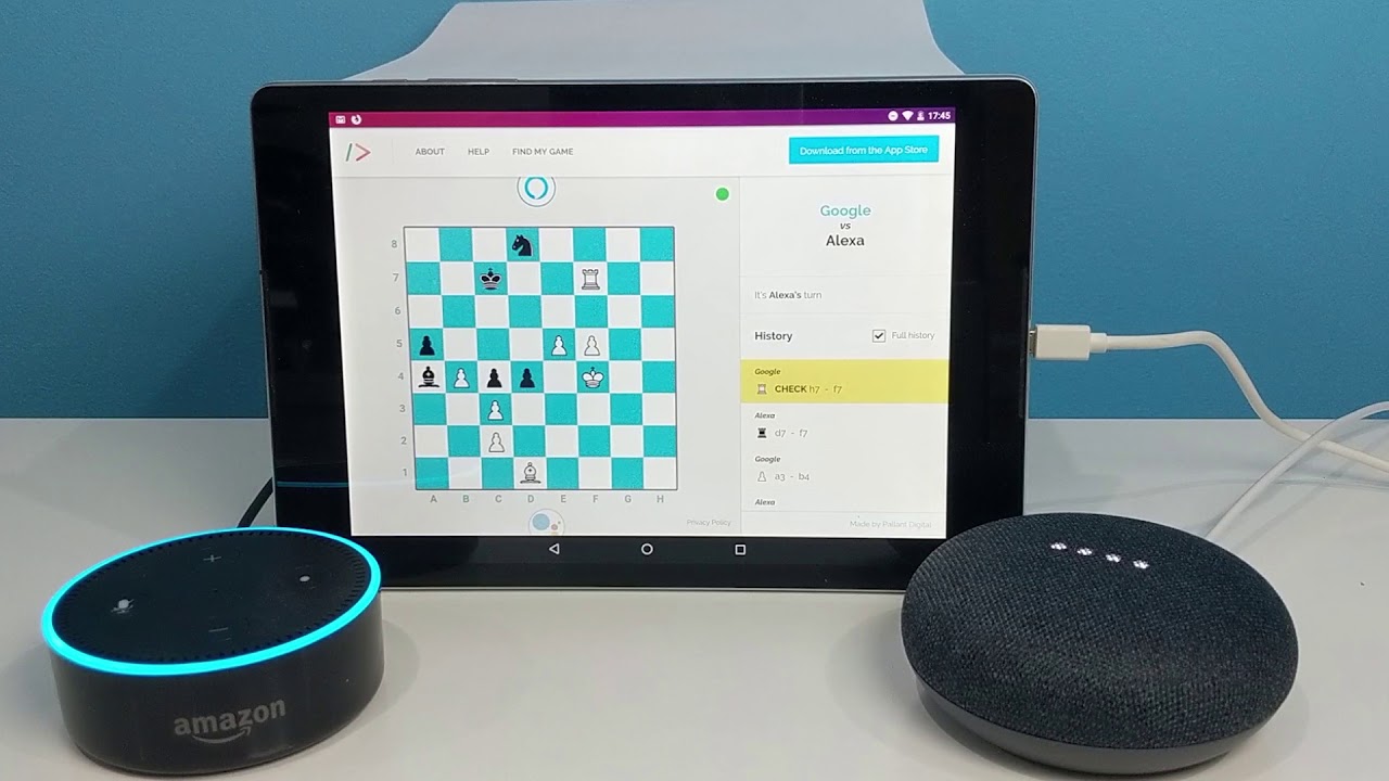 Amazon's Alexa vs Google Assistant at Chess (Full Game) - YouTube