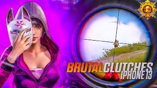 BRUTAL🥶CLUTCHES In iPhone 13⚡ [SMOOTH +60 FPS] PUBG/BGMI MONTAGE 2024💥