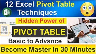 😲12 Excel Pivot Table Techniques Make you Expert in Pivot Table | Master Excel Pivot Table
