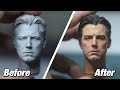 How not to paint realistic skin colour on batfleck 16 scale head sculpt