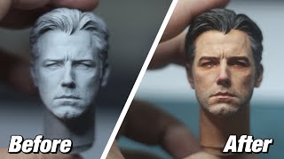 How NOT to Paint Realistic Skin Colour on Batfleck 1/6 scale Head Sculpt