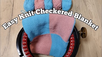 Easy Knit Blanket - Checkered // Addi/Sentro Knitting Machine (Tutorial)