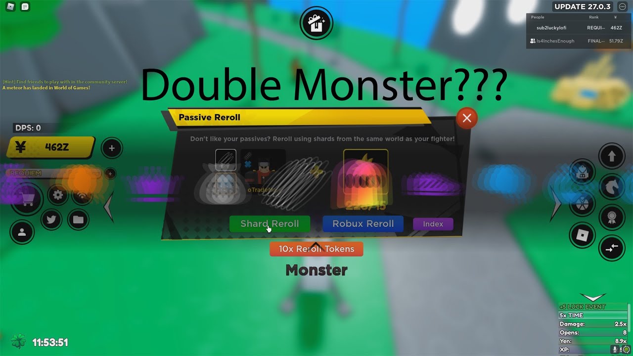 Shard Rolling On My Limitless Monster Naruto!!! And Got ??? Passive! Anime Fighters Simulator