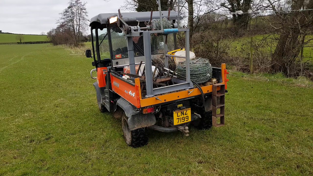 Kubota Rtv with Hydraulic driven Barbed Wire Winder app YouTube