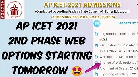 AP ICET 2021 2nd Phase Web options starting Tomorrow 🤩
