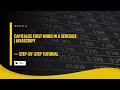 Capitalize First Word in a Sentence | JavaScript Tutorial